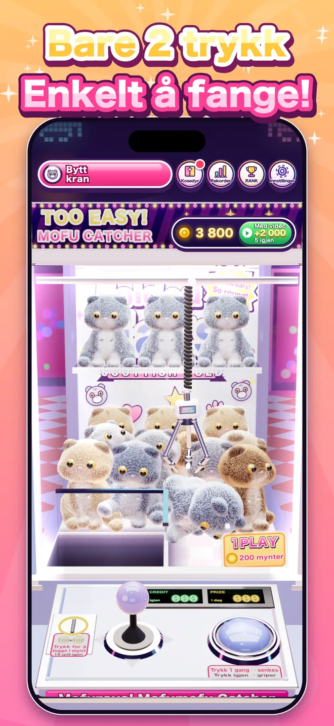 Bare 2 trykk Enkelt å fange!